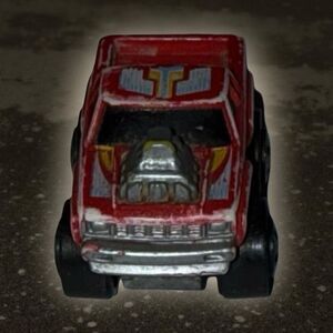 1987 Vintage Road Champs Micro Machines Dragster Red Pickup Truck A3